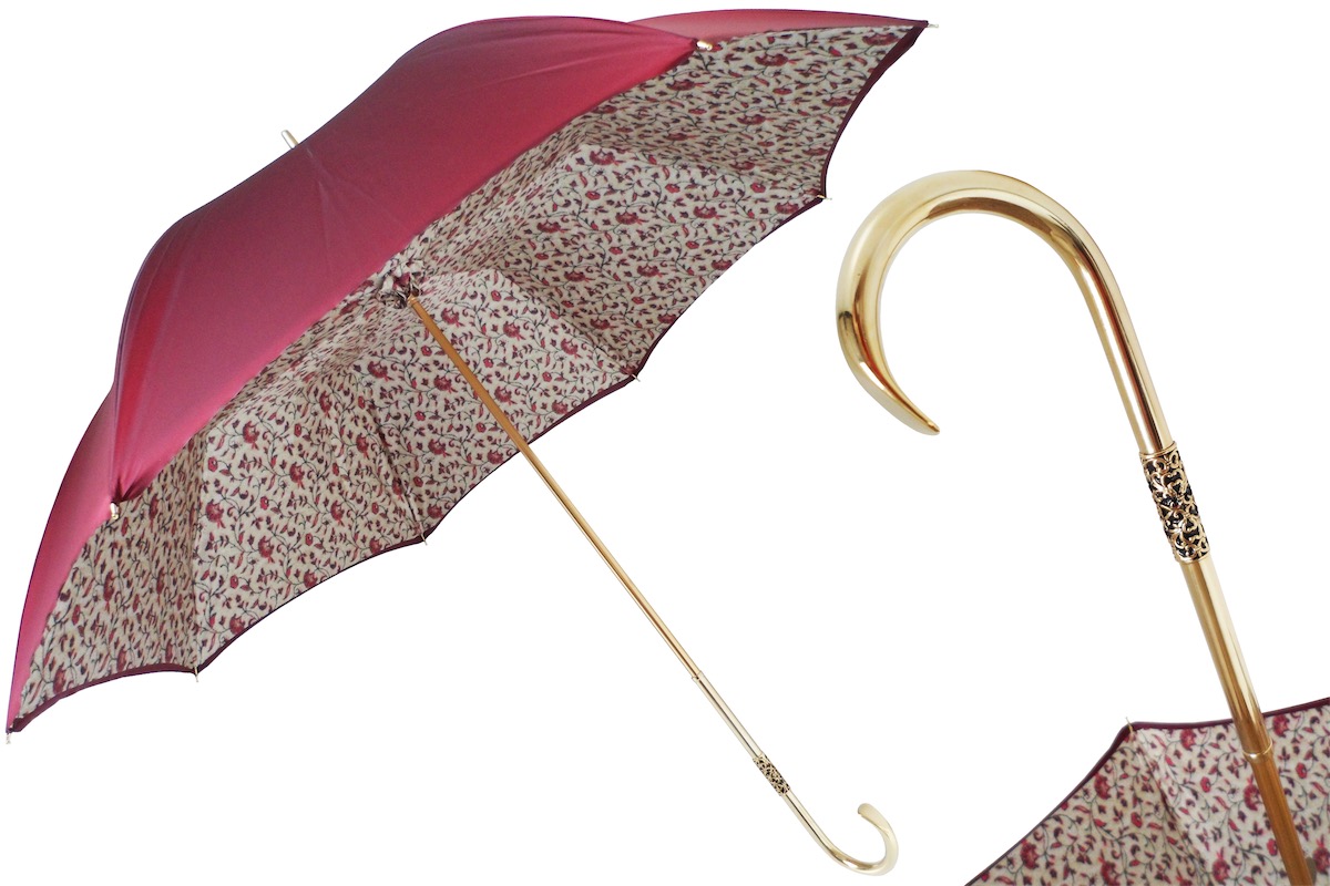 Pasotti Pink Umbrella with Wallpaper Style Interior, Double Cloth ...